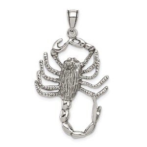 Million Charms 925 Sterling Silver Antiqued Scorpion Charm Pendant